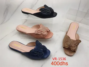 Virucci VR-1536 – Sparkling Butterfly Croc-Texture Slides