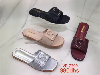 Virucci VR-2399 – Snake Embossed "S" Logo Crystal Slides