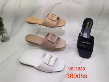 Virucci VR-1880 – Signature Script Buckle Flat Slides